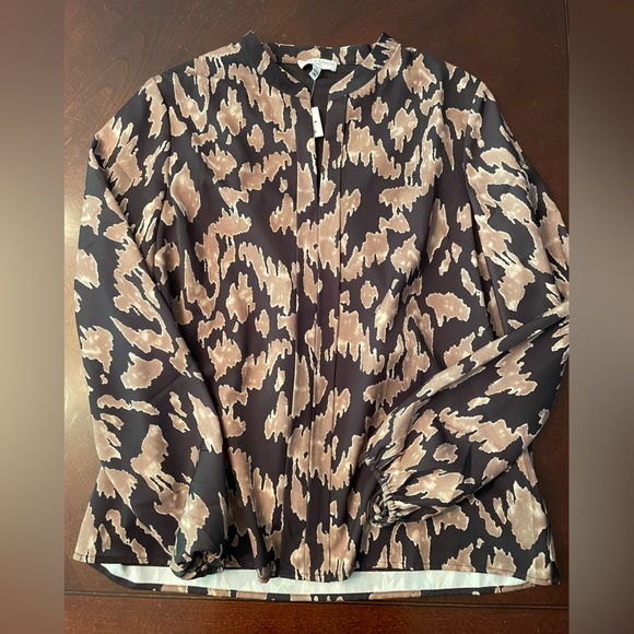 NWT Koko + Mason women’s animal print blouse black and tan size small - Picture 8 of 8